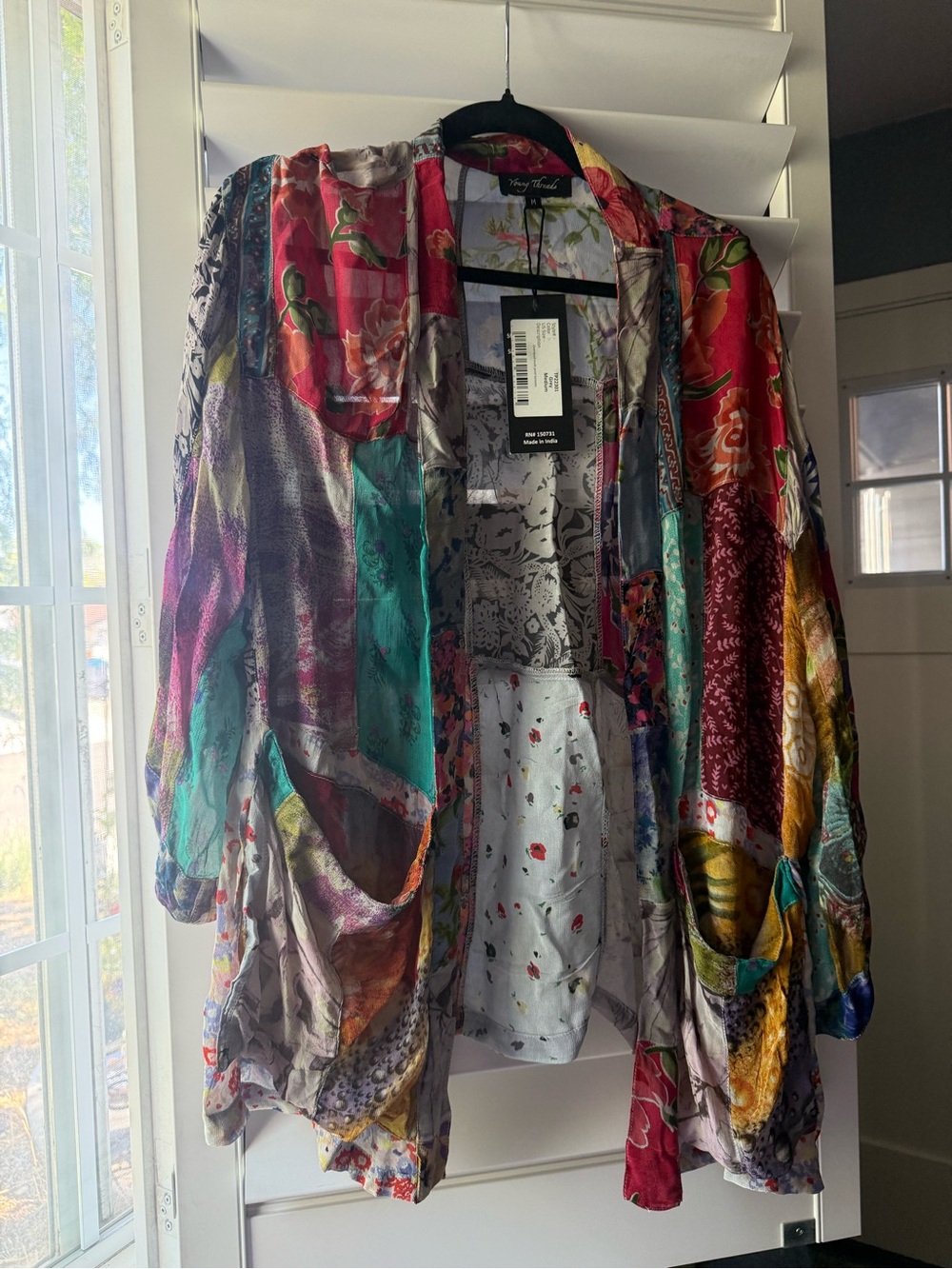 Young Threads Vibrant Patchwork Open-Front Jacket - Multi